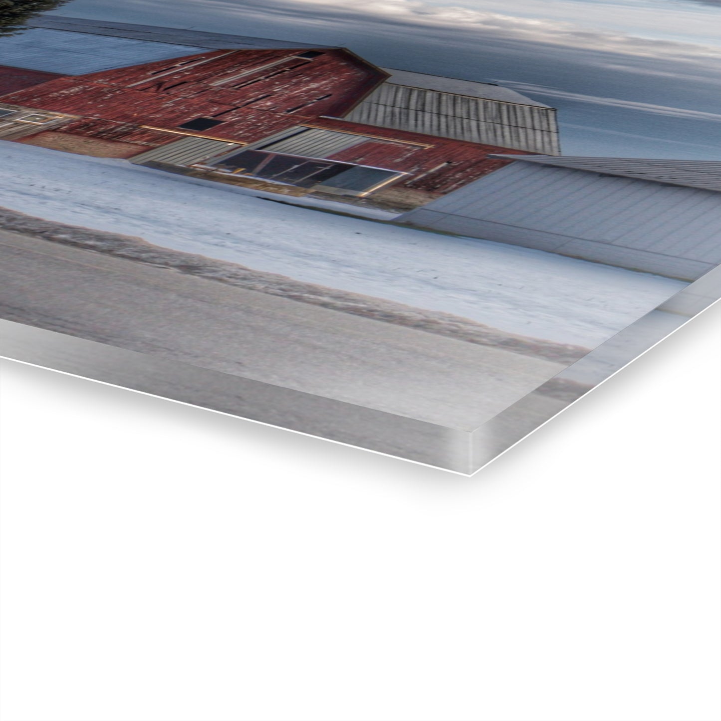 U R There Photography Glover Road Red Rustic Farmhouse Acrylic Wall Print