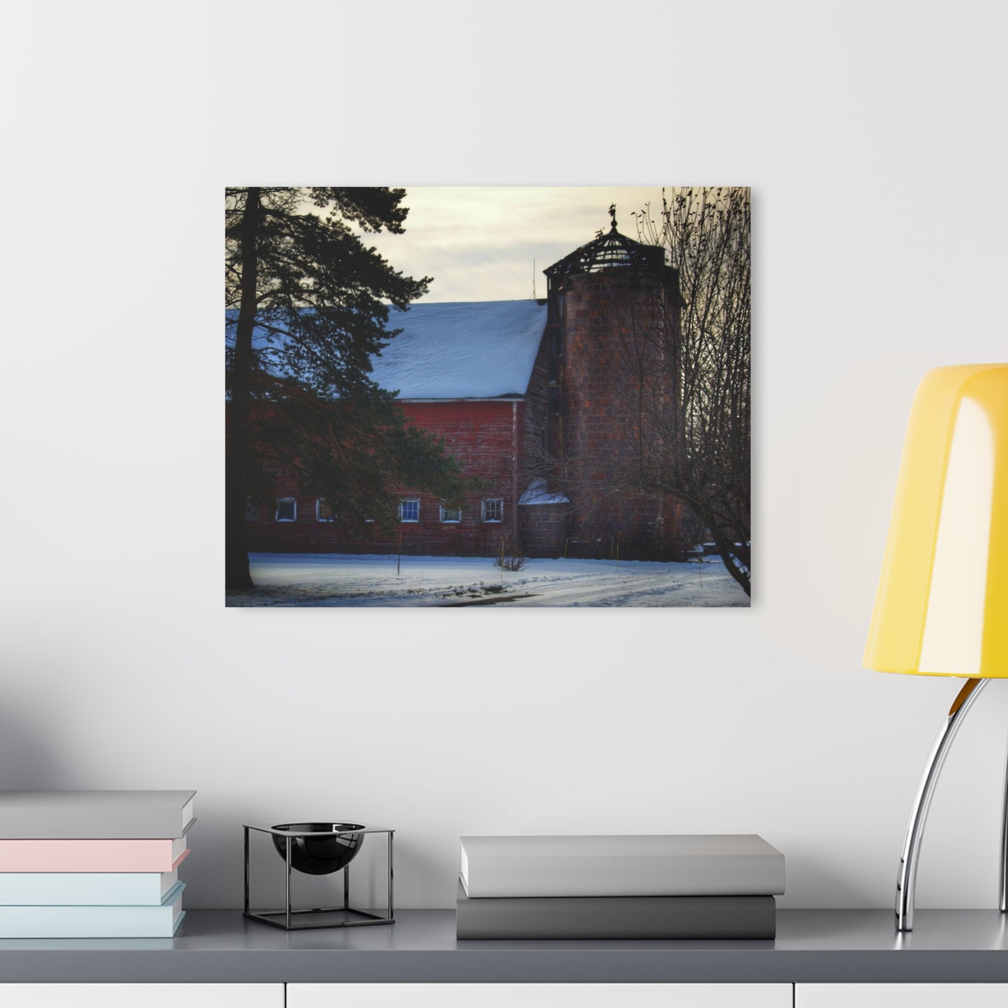 U R There Photography Ebeling Road Red Rustic Farmhouse Acrylic Wall Print