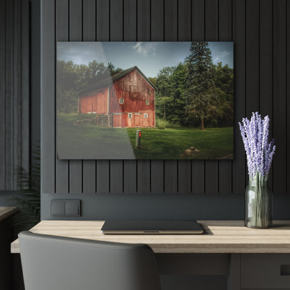 U R There Photography Buckhorn Lake Road Red Rustic Farmhouse Acrylic Wall Print