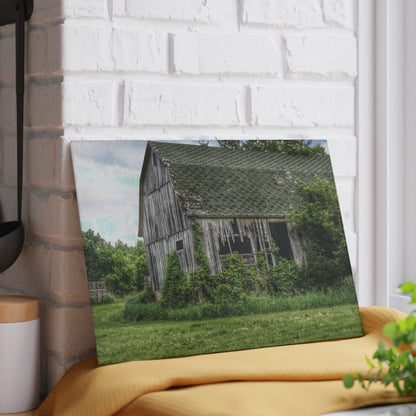 U R There Photography Hunters Creek Forgotten Grey Rustic Farmhouse Tempered-Glass Cutting Board