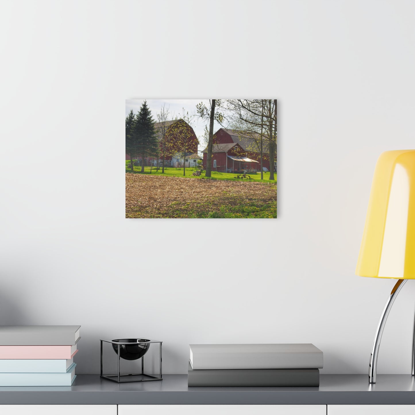 U R There Photography Bishop Road Reds III Rustic Farmhouse Acrylic Wall Print