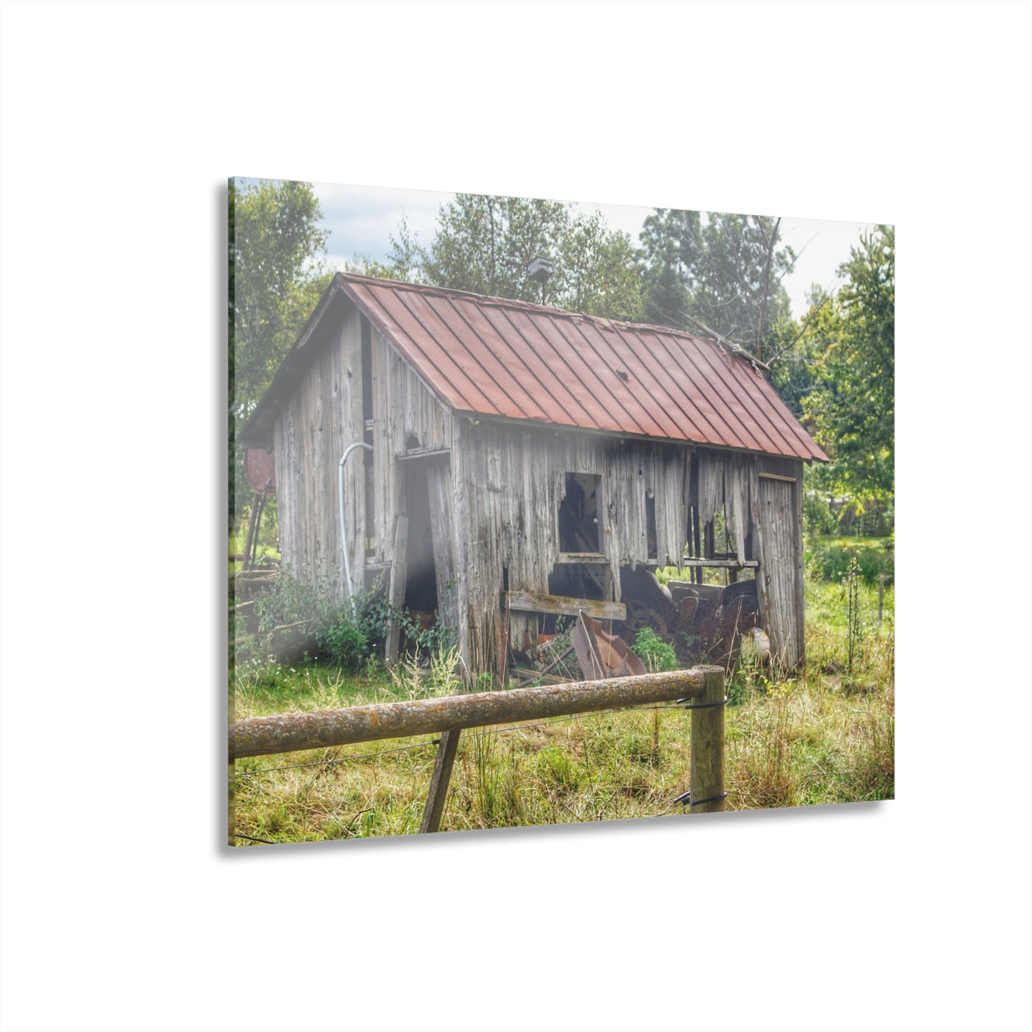 U R There Photography Silverwood Rusted Grey Shack Rustic Farmhouse Acrylic Wall Print