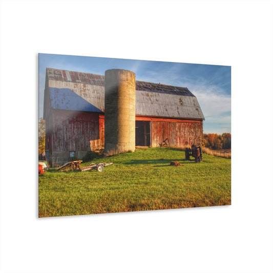 U R There Photography Peck Road Red and Silo Rustic Farmhouse Acrylic Wall Print