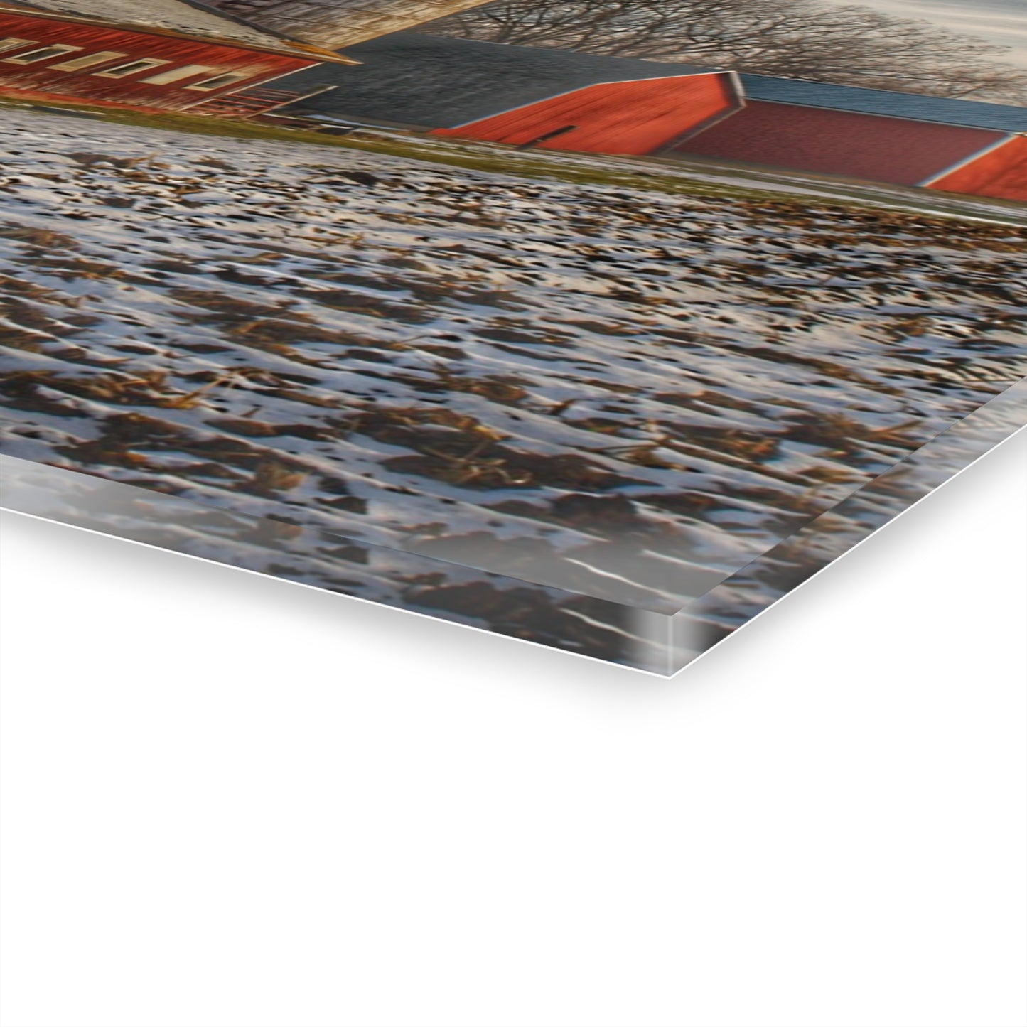 U R There Photography Mitchell Lake Road Red Rustic Farmhouse Acrylic Wall Print