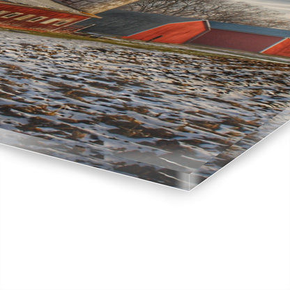 U R There Photography Mitchell Lake Road Red Rustic Farmhouse Acrylic Wall Print