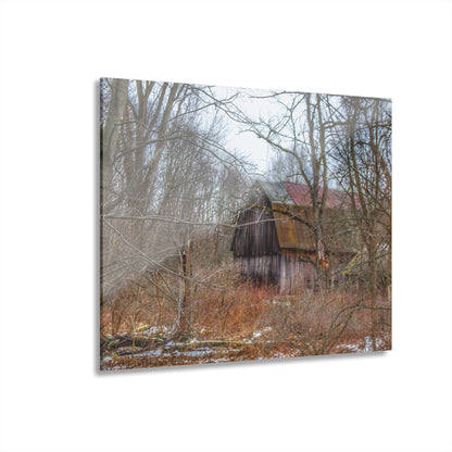U R There Photography West Barnes Lake Hidden Red Rustic Farmhouse Acrylic Wall Print
