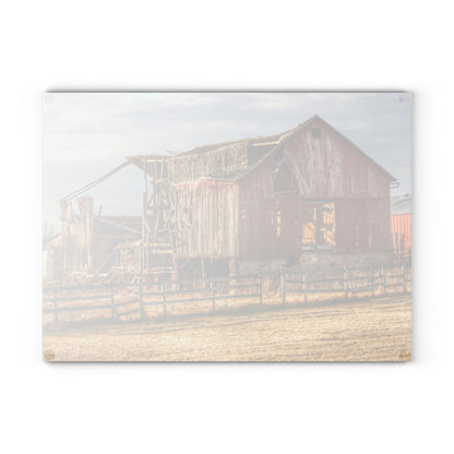 U R There Photography Irish Road Old Red I Rustic Farmhouse Tempered-Glass Cutting Board 8"x 11"