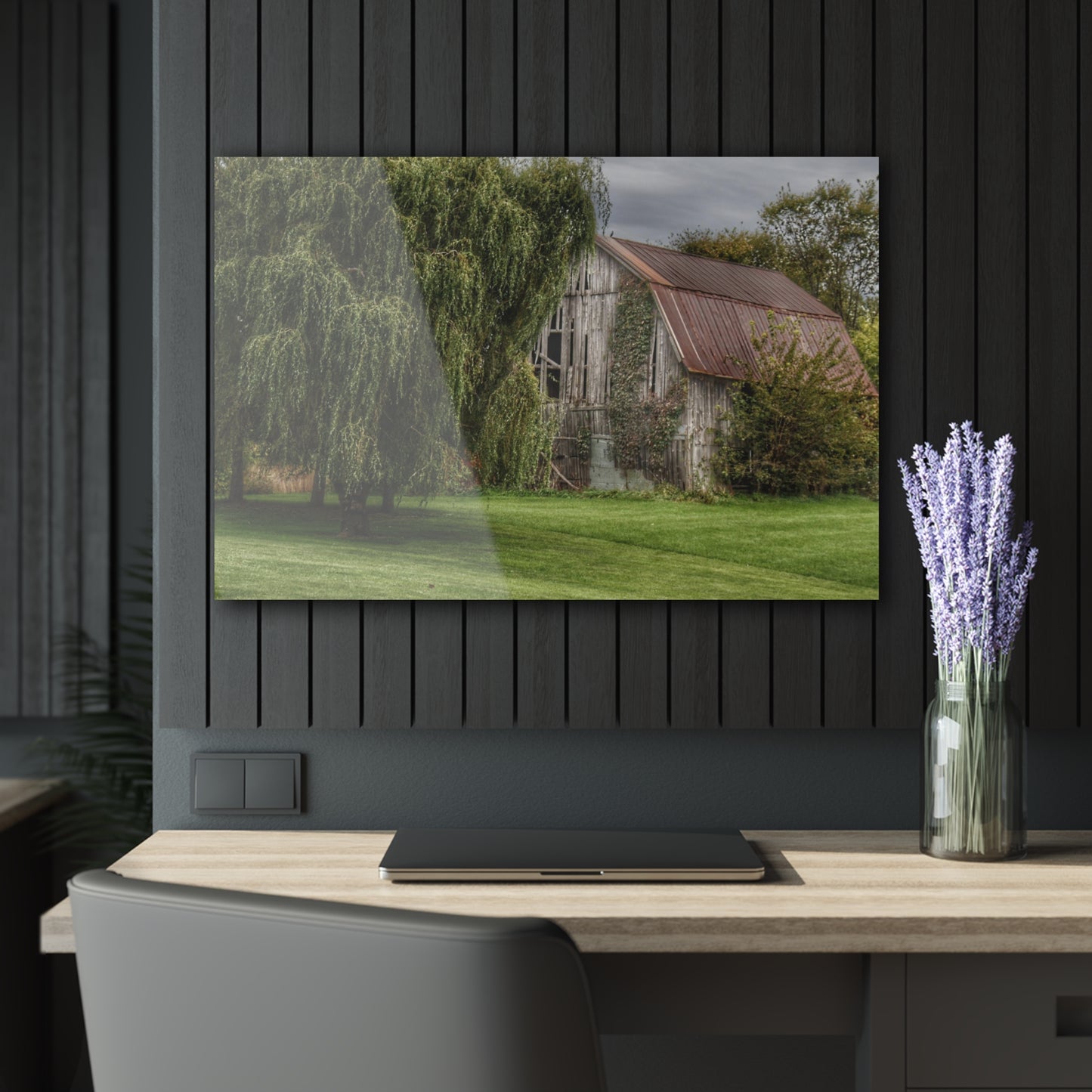 U R There Photography McDowell Road Grey Rustic Farmhouse Acrylic Wall Print