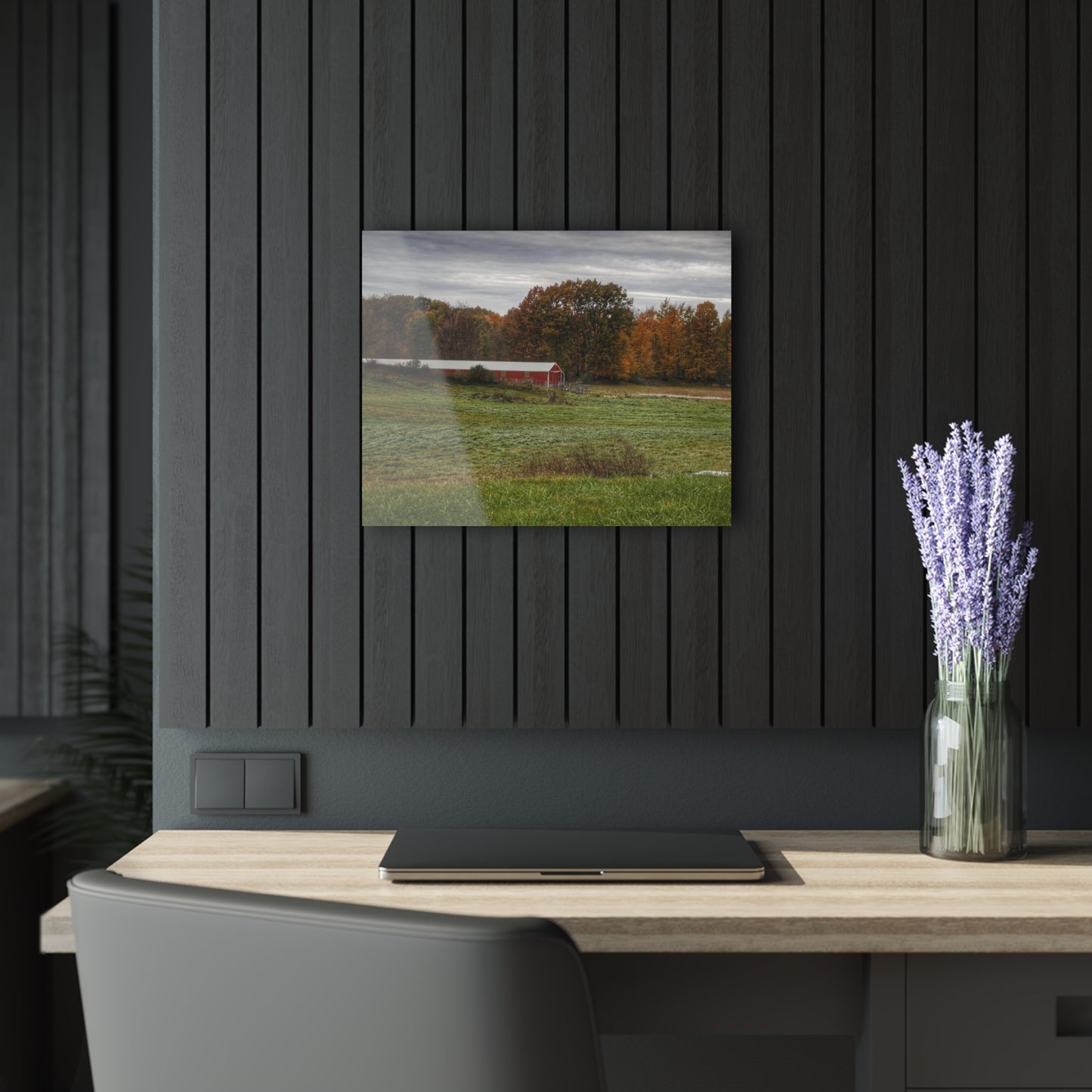U R There Photography Bronson Lake Hidden Red I Rustic Farmhouse Acrylic Wall Print