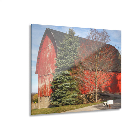 U R There Photography West Sutton Road Red Rustic Farmhouse Acrylic Wall Print