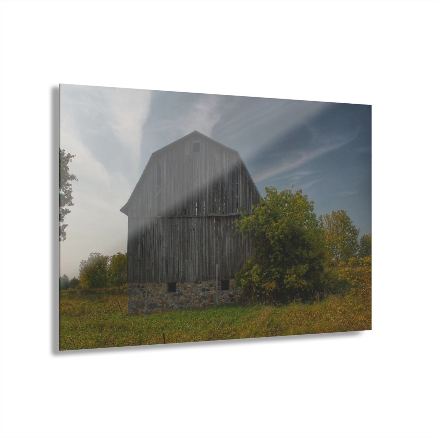 U R There Photography Cat Lake Grey I Rustic Farmhouse Acrylic Wall Print