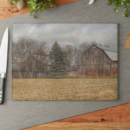 U R There Photography Frankenmuth Flint Street Farm Rustic Farmhouse Tempered-Glass Cutting Board