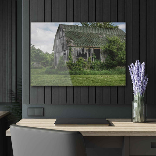 U R There Photography Hunters Creek Forgotten Grey Rustic Farmhouse Acrylic Wall Print 36" x 24" (Horizontal) 0.25''