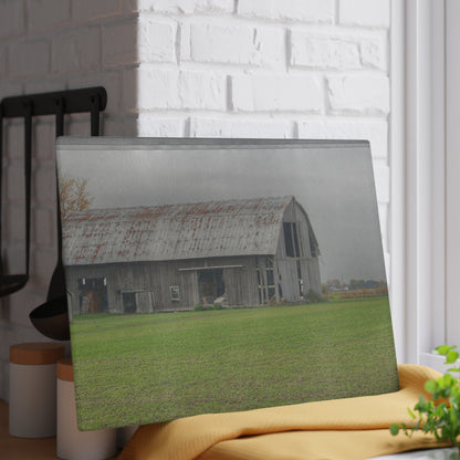 U R There Photography Bradford Road Grey Rustic Farmhouse Tempered-Glass Cutting Board