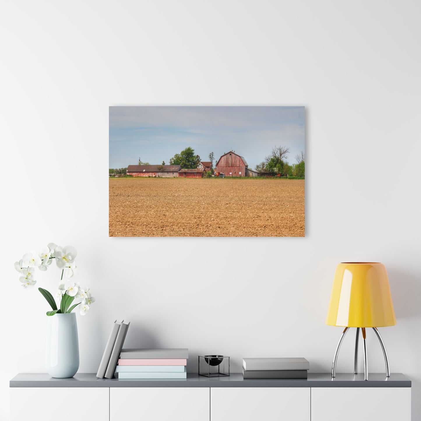 U R There Photography Volz Road Reds Rustic Farmhouse Acrylic Wall Print