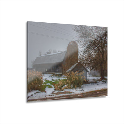 U R There Photography Ludwig Road Greys in the Fog Rustic Farmhouse Acrylic Wall Print