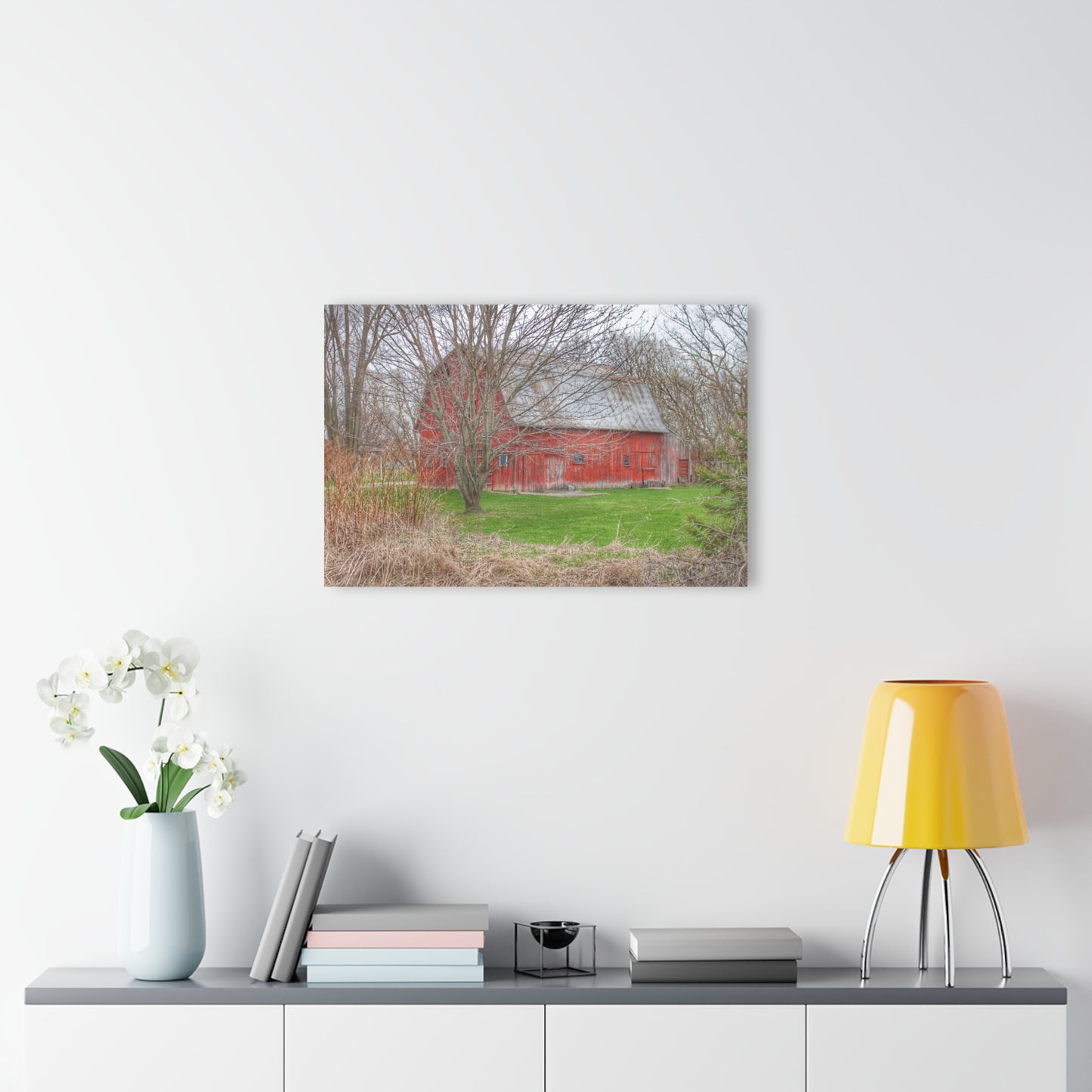 U R There Photography Dodge Road Rusted Red Rustic Farmhouse Acrylic Wall Print