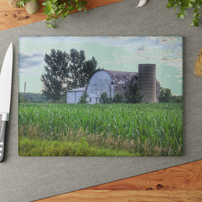 U R There Photography Genesee Road White Rustic Farmhouse Tempered-Glass Cutting Board