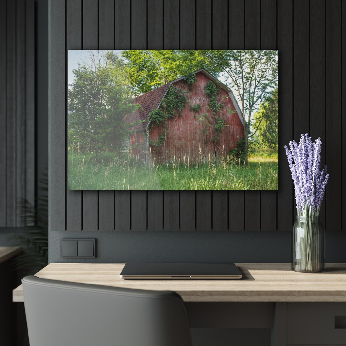 U R There Photography Murphy Lake Road Old Red Rustic Farmhouse Acrylic Wall Print