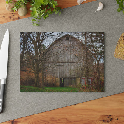 U R There Photography West Murphy Lake Road Grey Rustic Farmhouse Tempered-Glass Cutting Board