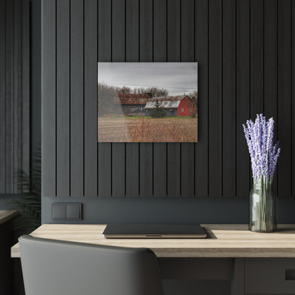 U R There Photography South Summers Road Rusted Grey and Little Red Rustic Farmhouse Acrylic Wall Print