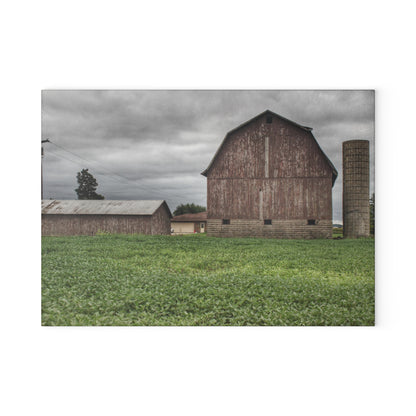 U R There Photography Van Geisen Road Grey Rustic Farmhouse Tempered-Glass Cutting Board