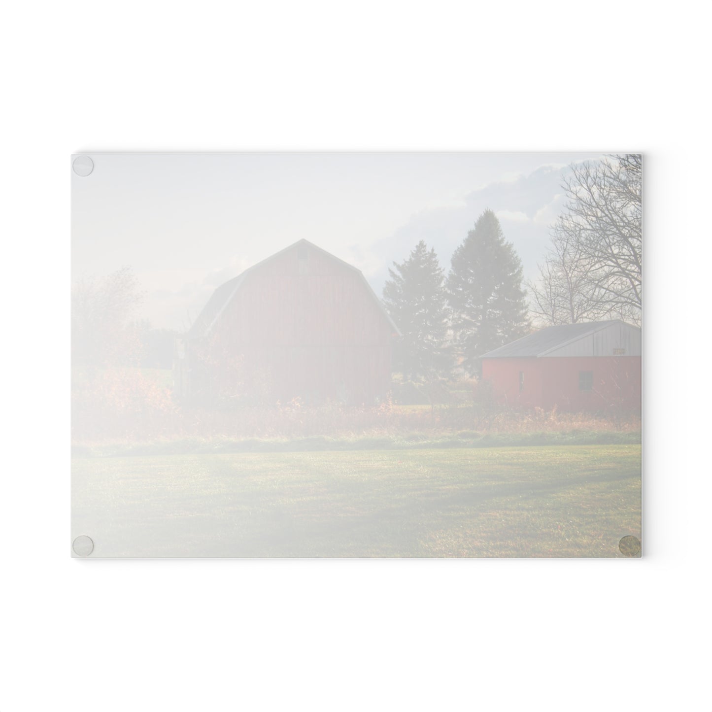 U R There Photography Invitational Drive Red Rustic Farmhouse Tempered-Glass Cutting Board