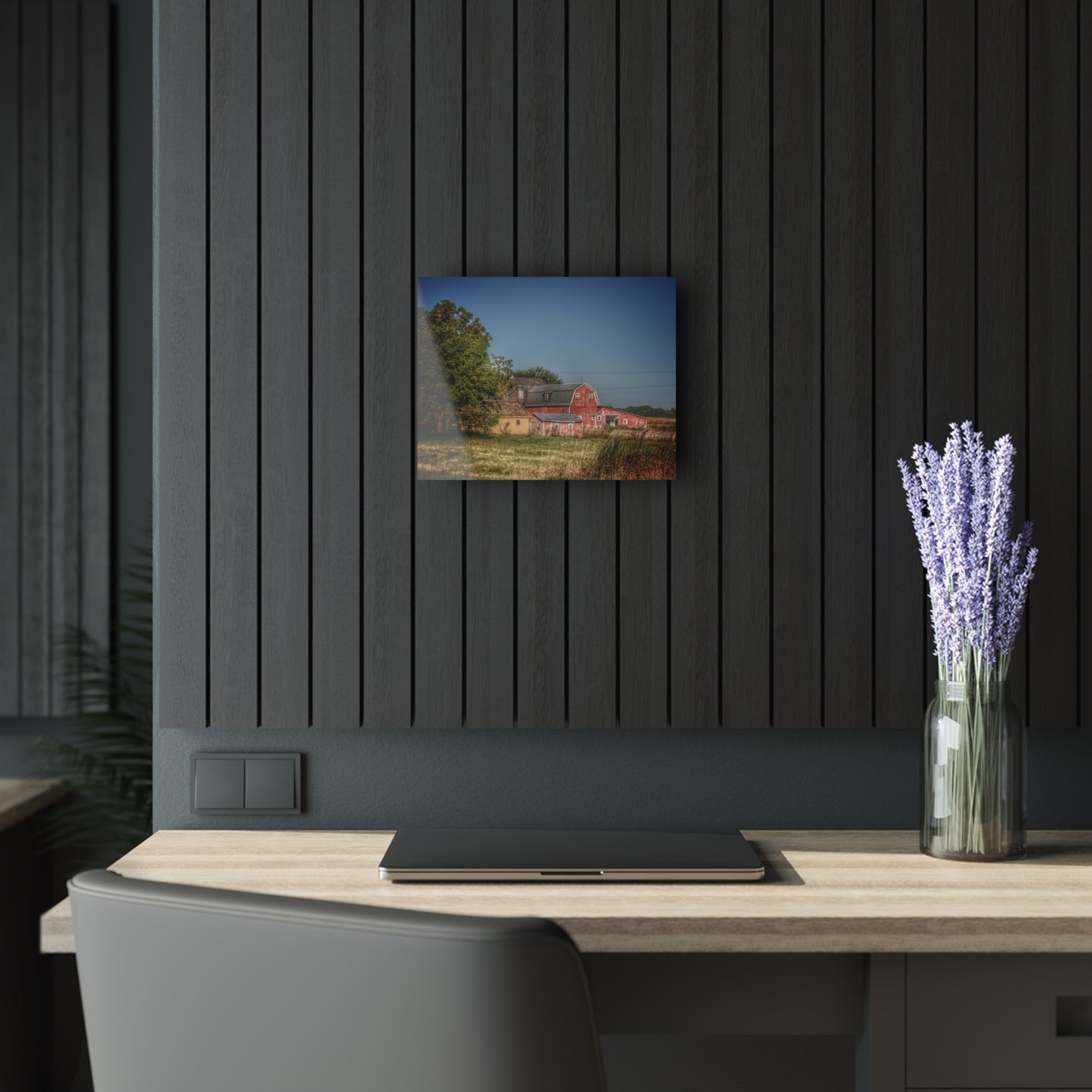 U R There Photography Rochester Road Red I Rustic Farmhouse Acrylic Wall Print