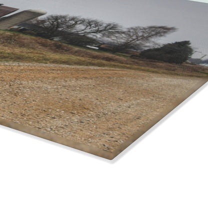 U R There Photography Gates Road Farm Rustic Farmhouse Tempered-Glass Cutting Board