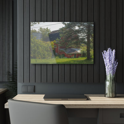 U R There Photography Grey Road Red Rustic Farmhouse Acrylic Wall Print