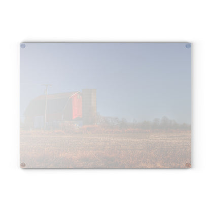 U R There Photography Applegate Road Red Rustic Farmhouse Tempered-Glass Cutting Board