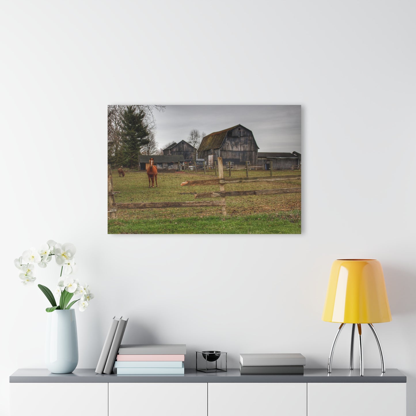 U R There Photography South Summers Road Old Grey and Caramel II Rustic Farmhouse Acrylic Wall Print