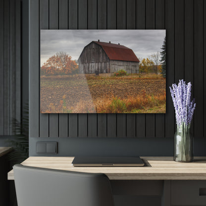 U R There Photography Sheridan Line Road Rusted Grey I Rustic Farmhouse Acrylic Wall Print