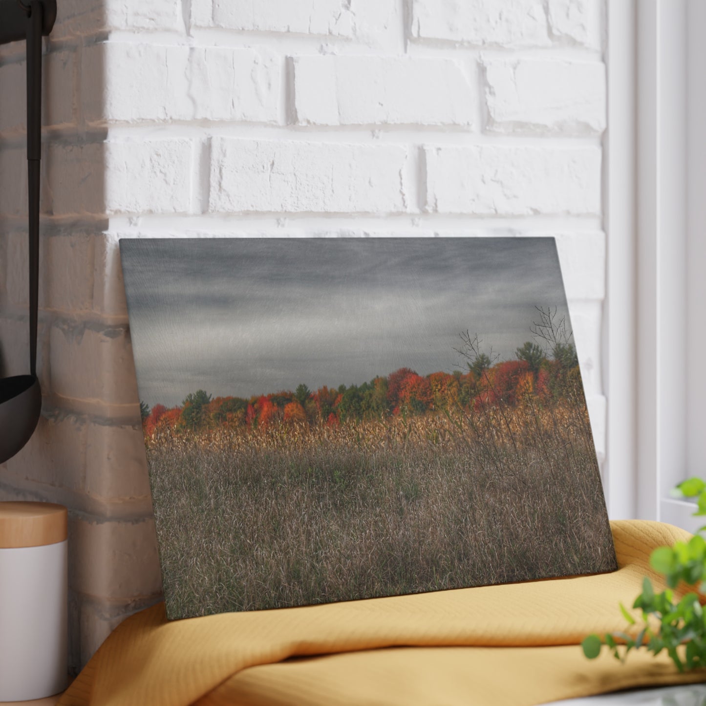 U R There Photography Fall on Murphy Lake V Rustic Farmhouse Tempered-Glass Cutting Board