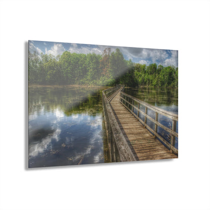 U R There Photography Linear Park Bridge in Lapeer III Rustic Farmhouse Acrylic Wall Print