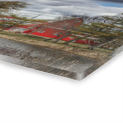 U R There Photography Hadley Road Hidden Red Rustic Farmhouse Acrylic Wall Print