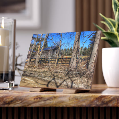 U R There Photography Brewer Road Grey Rustic Farmhouse Decorative Ceramic Tile