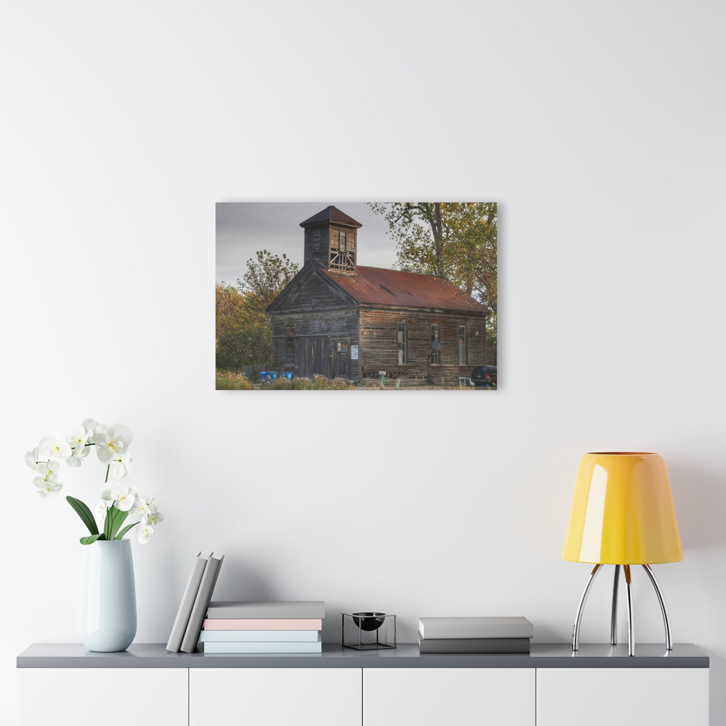 U R There Photography Taylor Road Church of Old Rustic Farmhouse Acrylic Wall Print