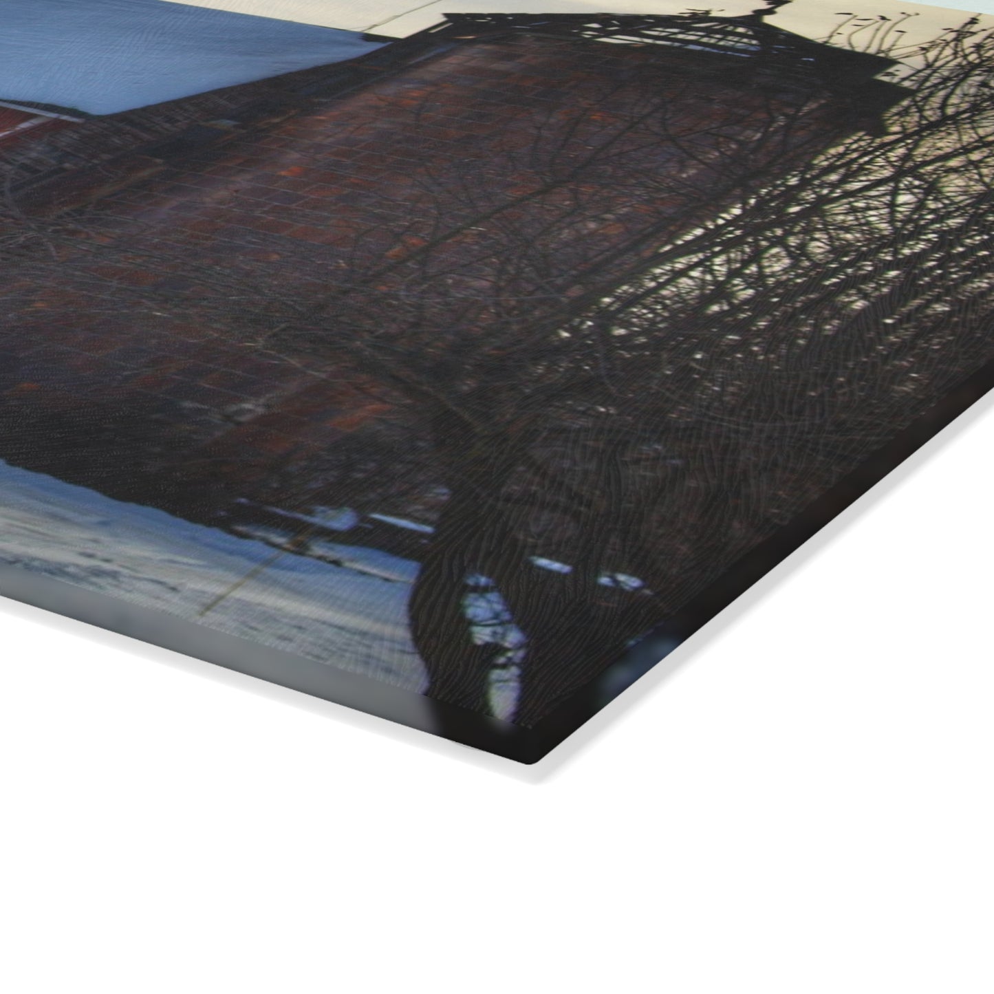 U R There Photography Ebeling Road Red Rustic Farmhouse Tempered-Glass Cutting Board