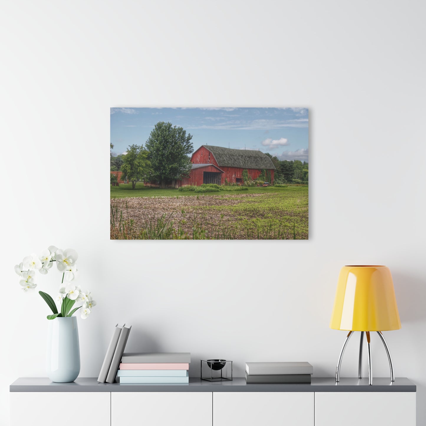 U R There Photography Murphy Lake Road Reds Rustic Farmhouse Acrylic Wall Print