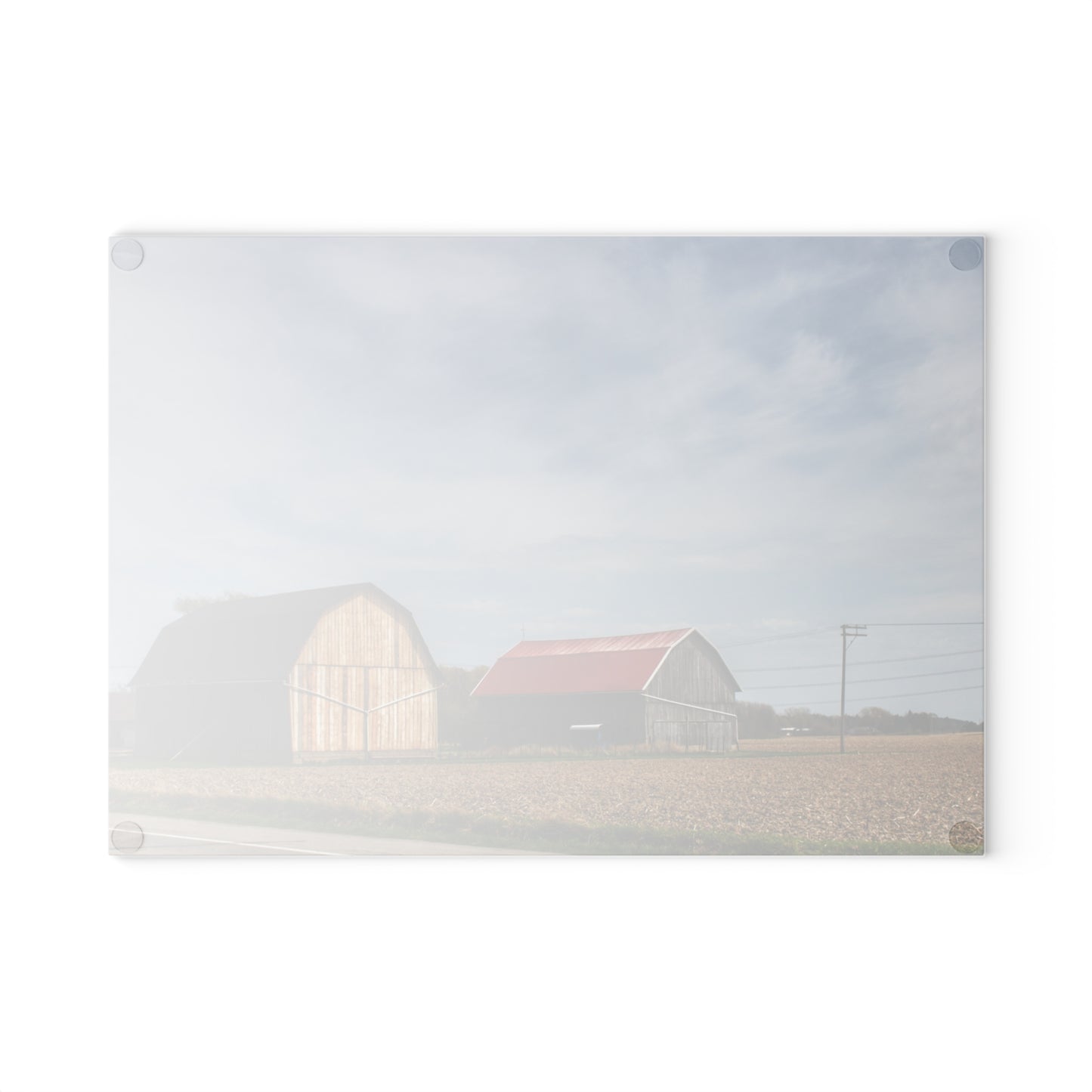 U R There Photography Unionville Center Street Greys Rustic Farmhouse Tempered-Glass Cutting Board