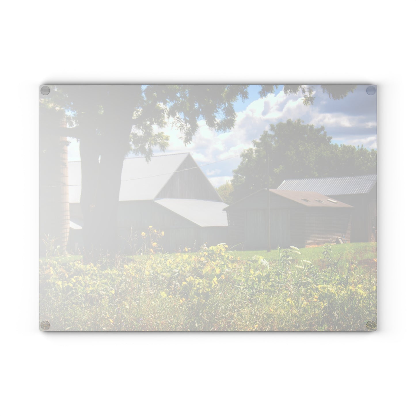 U R There Photography Hough Road Greys Rustic Farmhouse Tempered-Glass Cutting Board