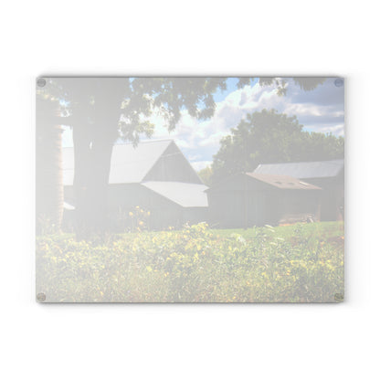 U R There Photography Hough Road Greys Rustic Farmhouse Tempered-Glass Cutting Board