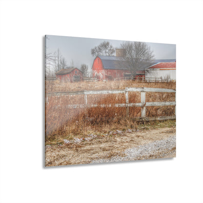 U R There Photography Mound Road Reds Rustic Farmhouse Acrylic Wall Print