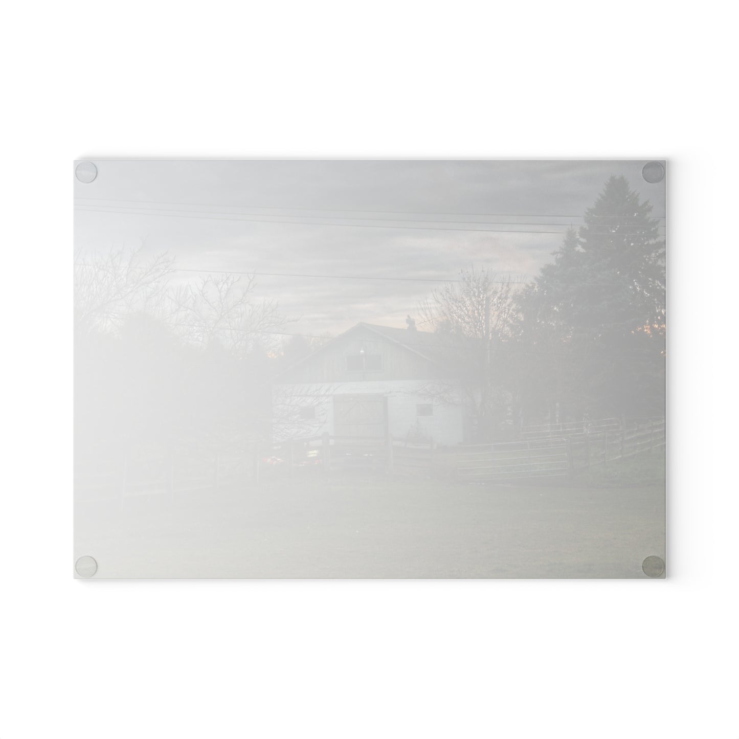 U R There Photography Myers Road Hidden White Rustic Farmhouse Tempered-Glass Cutting Board