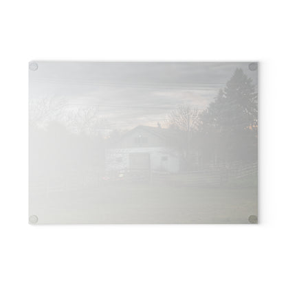 U R There Photography Myers Road Hidden White Rustic Farmhouse Tempered-Glass Cutting Board