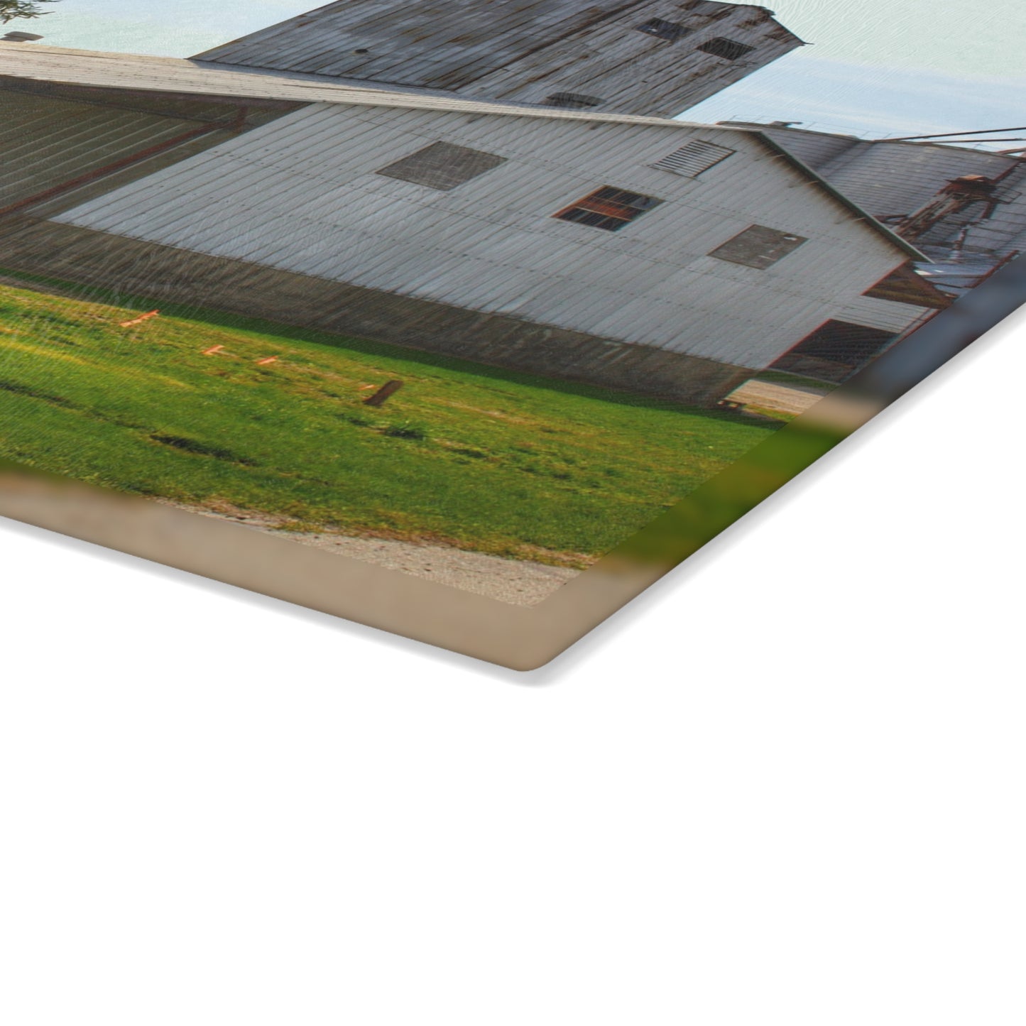 U R There Photography Unionville Grainery Rustic Farmhouse Tempered-Glass Cutting Board
