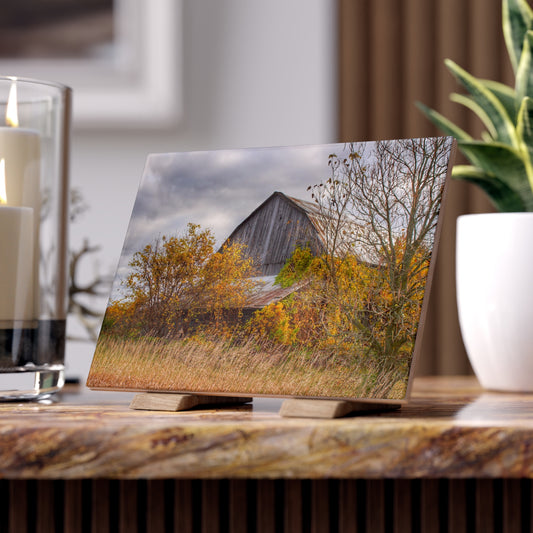 U R There Photography Church Road Grey IV Rustic Farmhouse Decorative Ceramic Tile