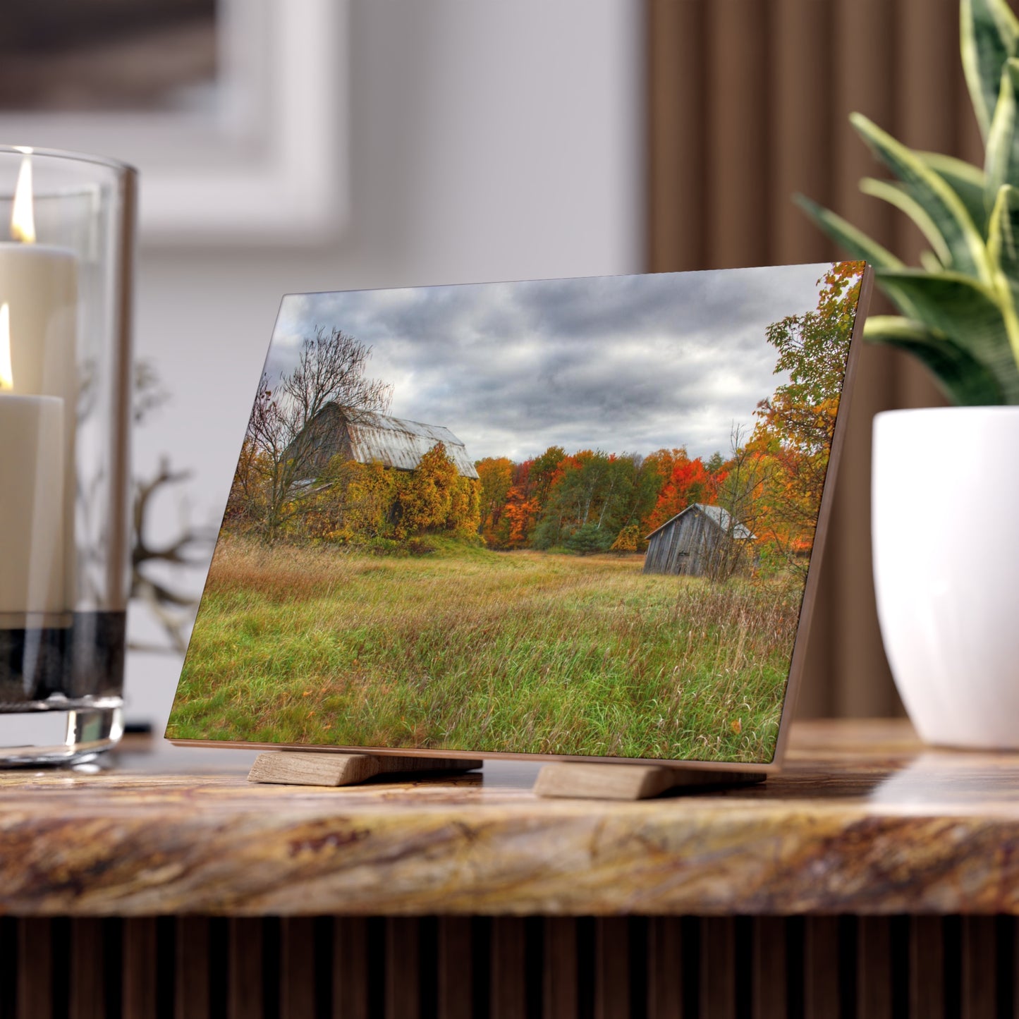 U R There Photography Church Road Grey and Little Grey Rustic Farmhouse Decorative Ceramic Tile