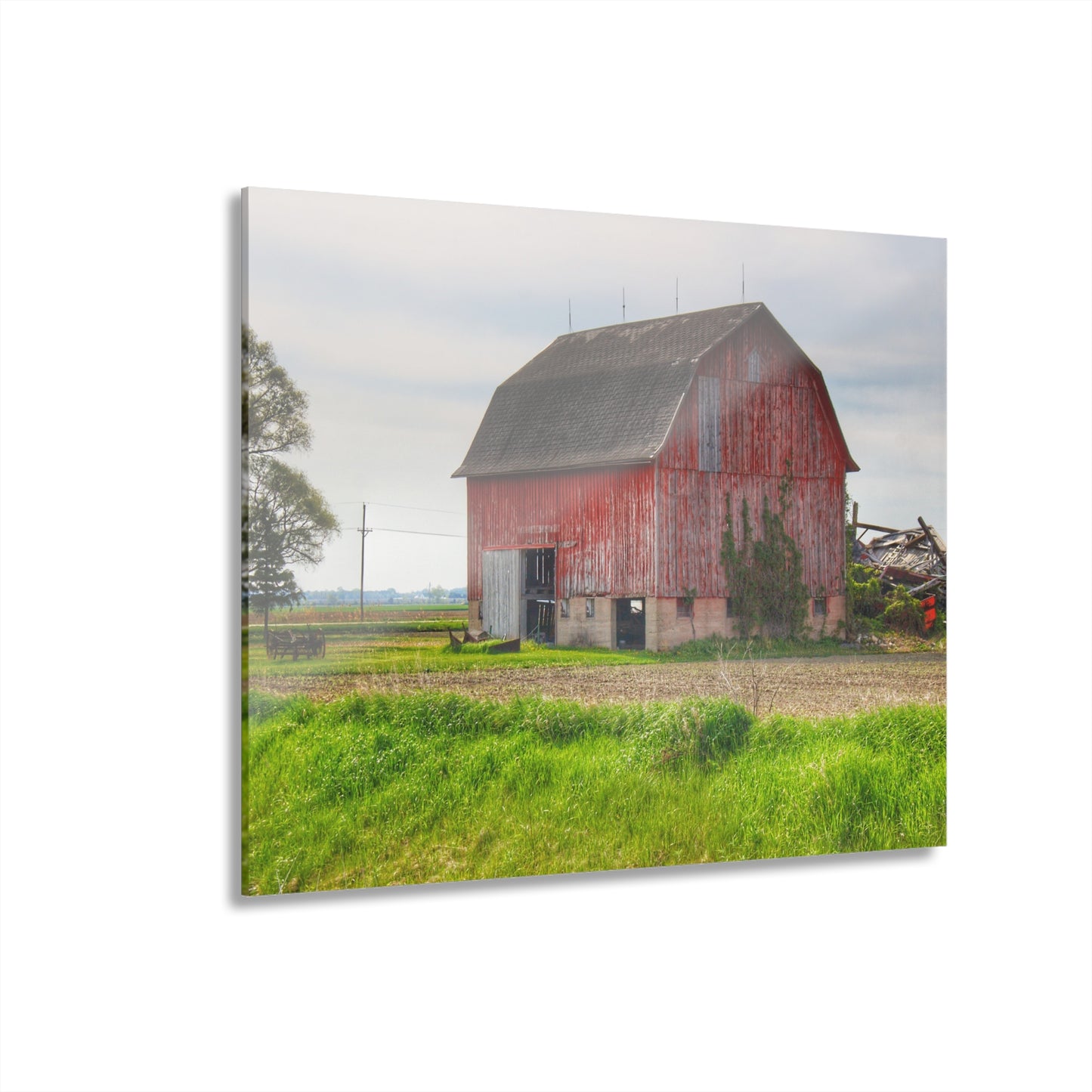 U R There Photography Unionville Elmwood Road Red II Rustic Farmhouse Acrylic Wall Print